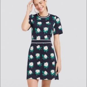 Draper James Magnolia Print Dress Medium Navy